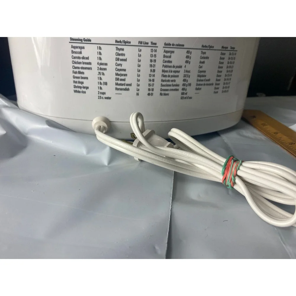 White Electric Steamer Cooker Kitchen Appliance with‎ Cooking Guide